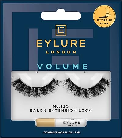 Eylure Volume No. 120 False Lashes Extreme Curl Wispy Handmade Reusable 10 Wears
