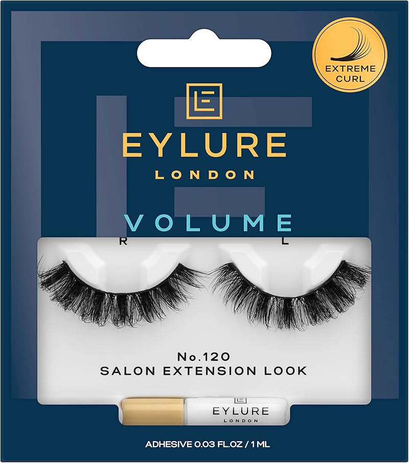 Eylure Volume No. 120 False Lashes Extreme Curl Wispy Handmade Reusable 10 Wears