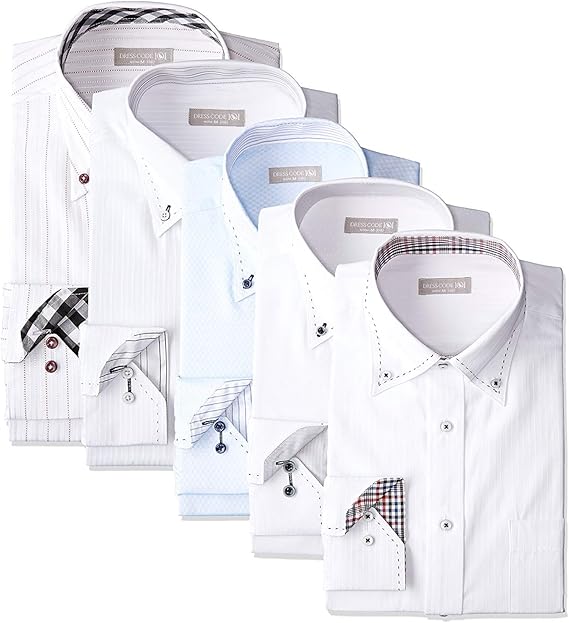Amazon Co Jp ドレスコード101 ワイシャツ 福袋 5枚セット 好印象を与えるデザイン 形態安定 透けにくい 中身がわかる Yシャツ ビジネス Fuku 5 メンズ 服 ファッション小物