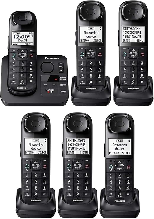 Amazon.com : Panasonic KX-TGL433B / KX-TG3683B plus three KX-TGLA40B