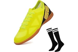 brooman Kids Futsal Indoor Soccer Shoes Boys Girls Soccer Sneakers with Soccer Socks