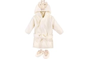 Hudson Baby Unisex Baby Cotton Animal Face Bathrobe, Modern Giraffe, One Size