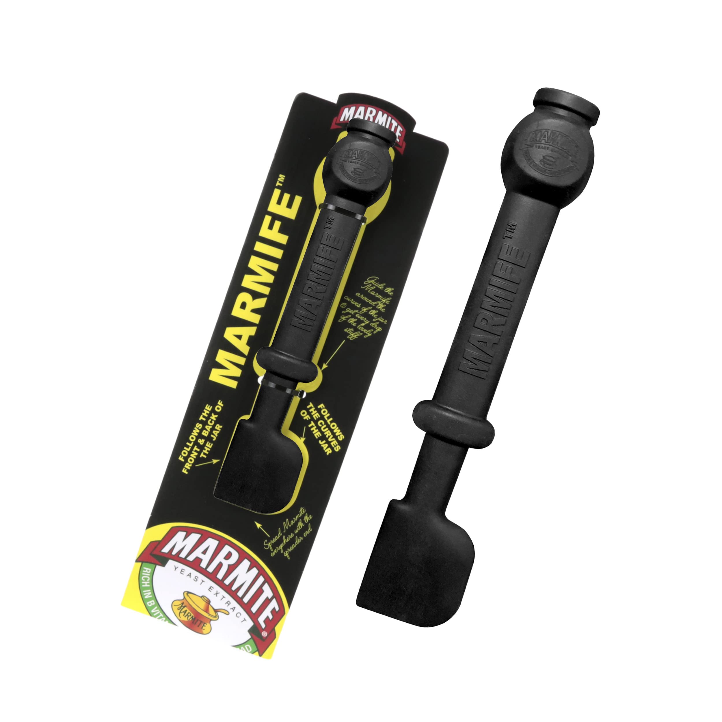 Kimm & Miller Official Marmite Gifts - 'Marmife' Knife Spreader & Jar Scraper Tool - Handy Marmite Spreader Gift Set for Fans