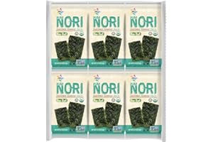 KIMNORI Seasoned Seaweed Snacks Sheets – Organic Sea Salt Flavor, 12 Individual Packs, Roasted Crispy Premium 100% Natural Laver Kim Nori, 4g 0.14 Ounce