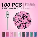 MelodySusie 100 Pcs Nail Drill Bits Sanding Bands 240 Extreme Fine Grit view 2