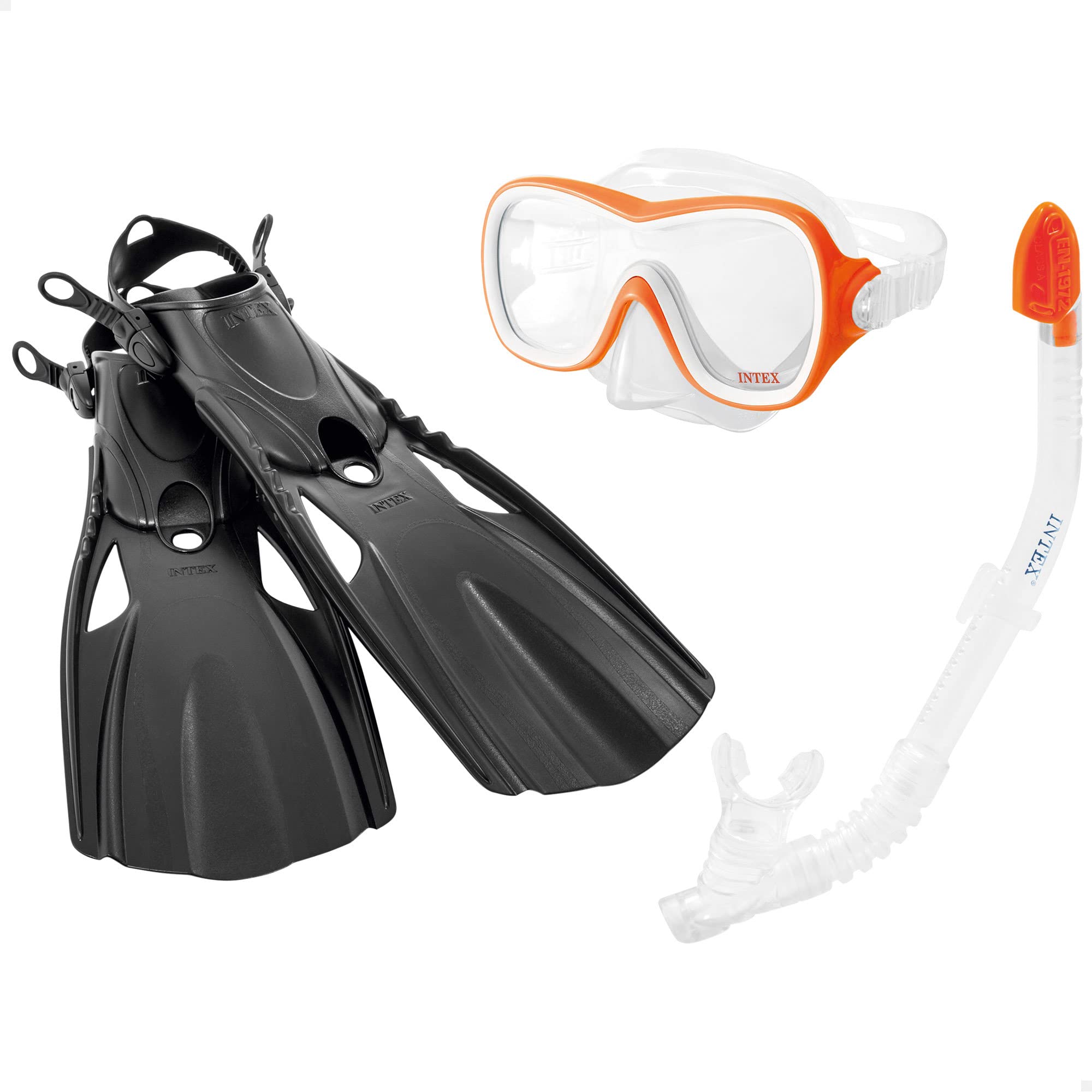 Intex 55658 Wave Rider Snorkel Mask & Flippers Adults Diving Snorkelling Set