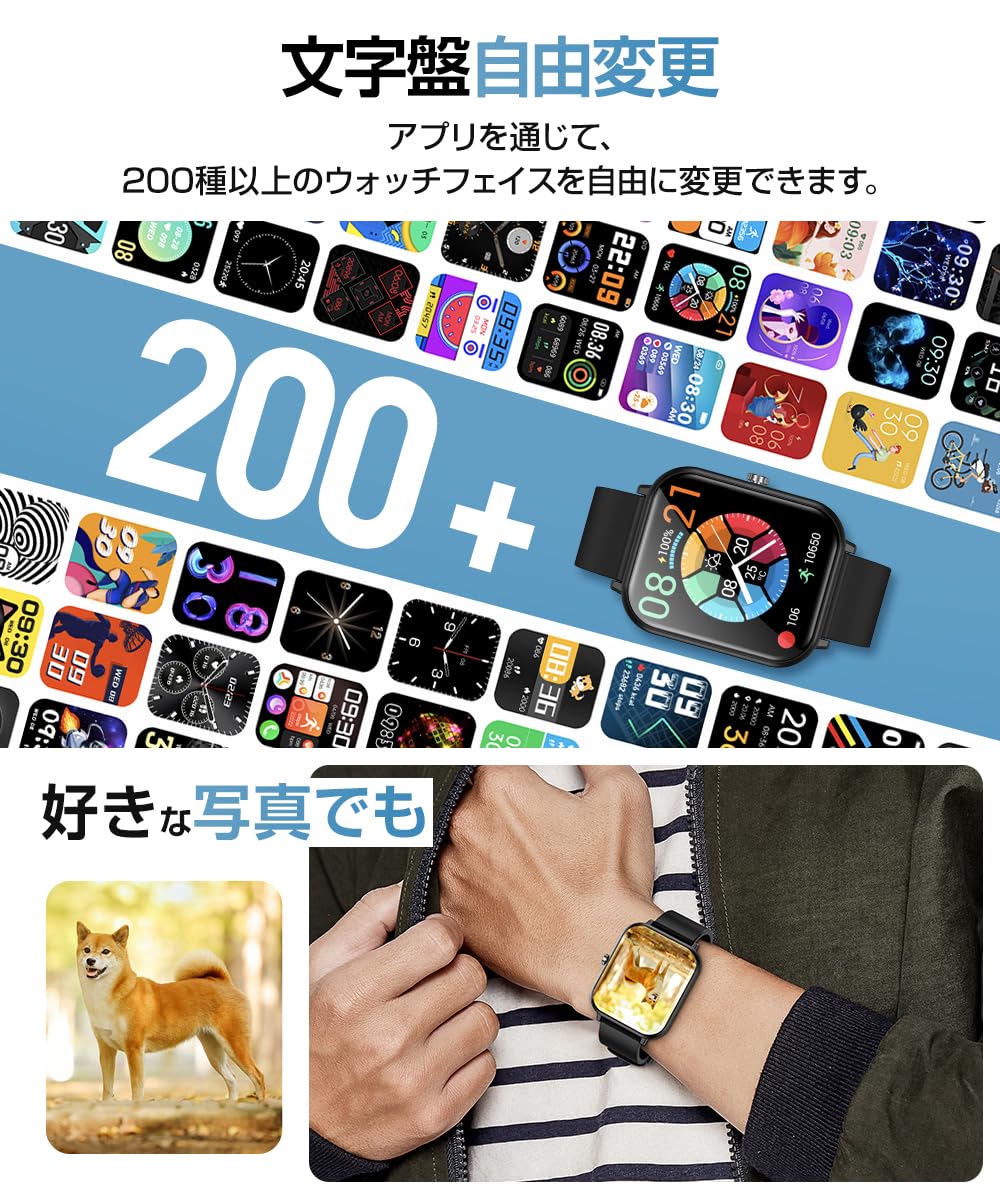 Smart Watch, Bluetooth 5.3 (2025 New Release, 1.7-inch Large Screen, Ultra Thin), Activity Meter, Compatible with iPhone/Android, IP68 Waterproof, Sports Watch, 24 Exercise Modes, Men's, Women's, GPS