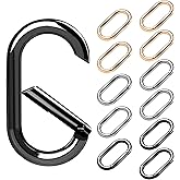 Gopal Small Carabiner Clip 12Pcs: Tiny Oval Clasp Carabiners - Spring O Ring Hook Chain Connector - Mini Purse Keychain Clips Replacement, Multi-use for Bag Dog Tag Paracord Lanyard