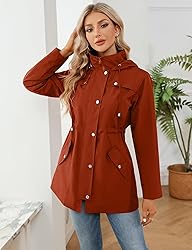 LOMON Women Rain Jacket Lightweight Hooded Jackets