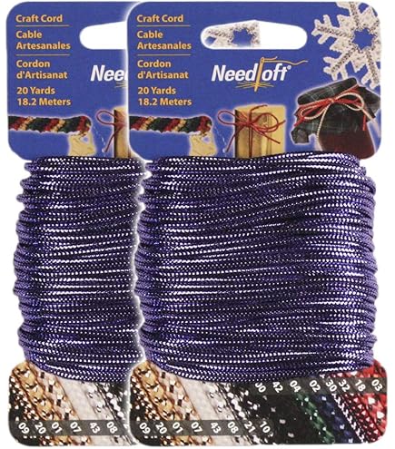 Cordon Needloft Rouge Métallisé #03 - Nylon Artisanal - 4 Bobines De 20 Yards (80 Yards Total) - Neuf USA