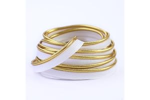 SEWDIYTR Golden Piping Trim with Metallic Lip Welting 0.4inch/1cm Bias Tape Trim for Sewing Home Decor Upholstery 5 Yards