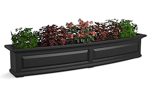 Mayne Nantucket 5-Foot Window Box – Self-Watering, Weather-Resistant Planter for Flowers – Durable Design for Outdoor Use, Perfect for Windows