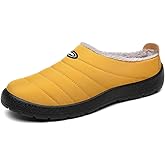 Mishansha Mens Womens House Slippers Warm Fur Lined Winter House Shoes Slip on Cozy Indoor Outdoor Slipper