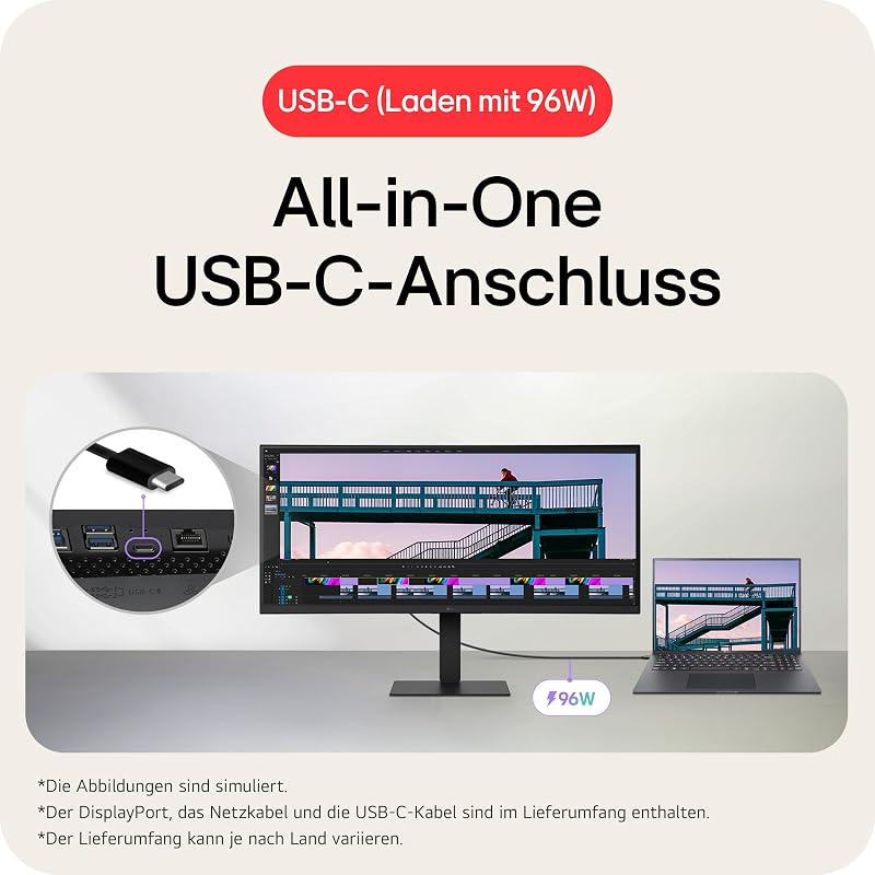 UltraWide 34U650A-B.AEU (34 Zoll) 21:9 Curved UWQHD IPS Monitor, HDR10, 2X HDMI 2.0, Schwarz