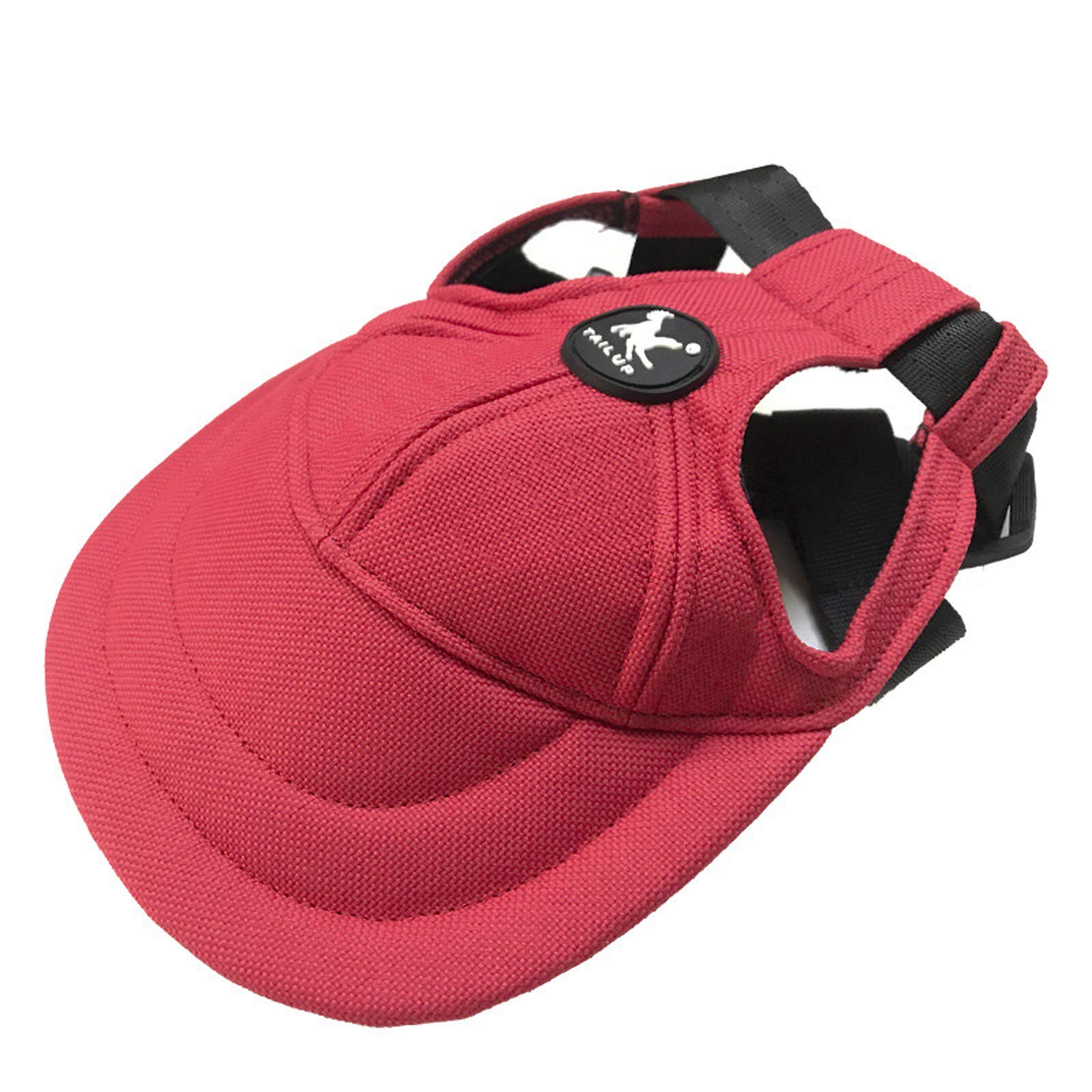 Dog Hats,Adjustable Strap Summer Sunbonnet Dog Outdoor Sport Sun Protection Baseball Hat Cap with Ear Holes for Puppy Small Dogs Medium Dogs (Large, Red)
