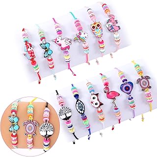 Tacobear 12Stk Freundschaftsarmband Kinder Armbänder Mädchen Einhorn Kinderschmuck Freundschafts Armbänder Handgemacht Geflochten Einstellbar Armband Geburtstagsparty Kindergeburtstag Geschenke
