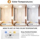 slochi LED Ceiling Light with Motion Sensor 3 Colour Temps 15W 1500LM 18cm view 2