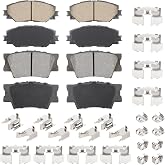 Front &amp; Rear Ceramic Brake Pads Set for Toyota RAV4 2006-2012 2.4L 2.5L (Exc. 3rd Rows Seats), for RAV4 2013-2018 Only 2.5L LE, for Lexus HS250h 8PCS