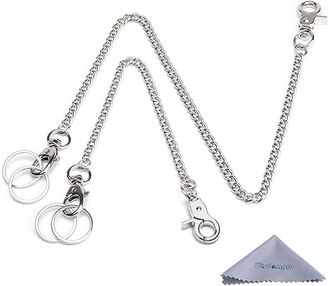 Amazon Co Jp キーホルダー Wisdompro キーチェーン ウォレットチェーン ニッケル カニカン 二重リング付き cm 40 5cm 2本セット ホーム キッチン