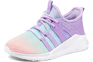 RUNSIDE Girls Lightweight Sneakers Kids Tennis Sports Shoes Lace-up for Running/Walking (Toddler/Little Kid/Big Kid)