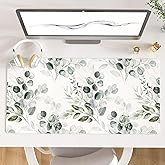 Colorful Star Large Mouse Pad, PU Leather Waterproof Desk Mat, Computer Gaming Mouse Pad, XXL Full Extended Mousepad Non Slip Desk Pad for School Office Home 31.5" x 15.7" - Soft Eucalyptus