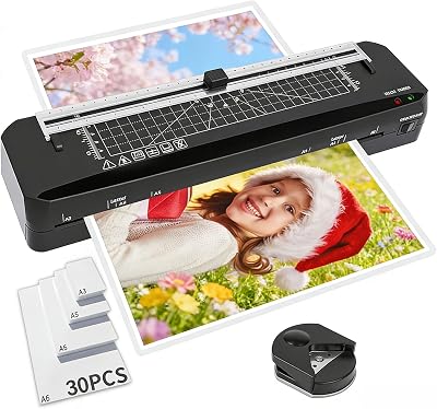 BAYGE A3 Laminator with Built-in Trimmer, 60-70s Warm-up, 30 Sheets