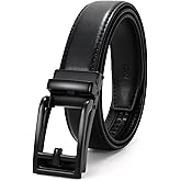 JASGOOD Boys Belt Leather Ratchet Dress Belt Kids Adjustable Leather Belt for School Uniform One Hand Release