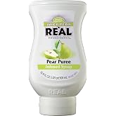 Re&agrave;l Infused Exotics Juicy Pear Puree Syrup, 16.9 fl oz Squeezable Bottle | Delicate Fruit Flavor, Ideal for Cocktails, Mocktails, Culinary, Desserts, Squeeze Bottle, Drip-Free Spout, Easy Dispensing
