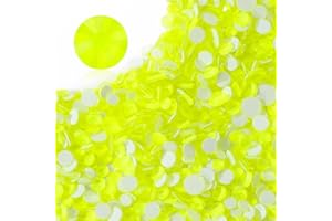 Meibite Neon Yellow Flatback Rhinestones, Glass Rhinestones for Nail Art and Craft, Glue Fix, Loose Crystal Gemstones(Neon Yellow, SS20, 1440pcs, 4.6-4.8mm)