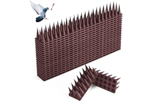 CIIC Bird Spikes, 40 Pack Pigeon Raccoon Squirrel Cat Deterrent Spike for Outside Anti Robin Defender Outdoor to Keep Birds Away Roof Fence Window Nest Brown