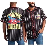 Marvel Mens Baseball Jersey - Avengers Spider Man Venom Hipster Hip Hop Button Up Baseball Jersey Men (Sizes: S-4XL)