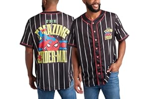 Marvel Mens Baseball Jersey - Avengers Spider Man Venom Hipster Hip Hop Button Up Baseball Jersey Men (Sizes: S-4XL)