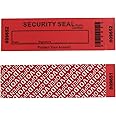 TamperSeals Group - 50pcs Total Transfer Tamper Evident Security Warranty Void Stickers/Labels/Seals (Red, Large 35 x 120 mm, Triple Serial Numbers)