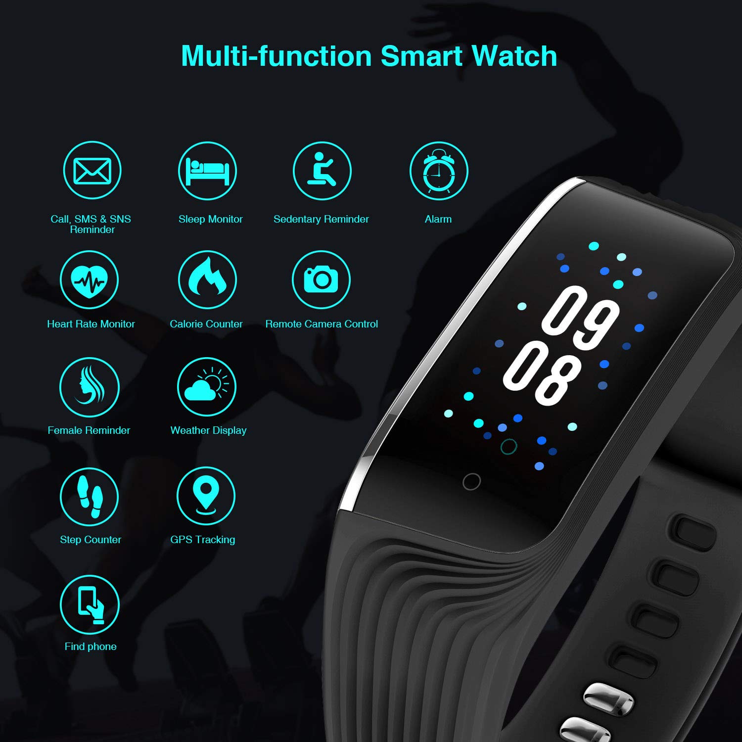 Oferta pulsera inteligente WiMiUS por 26 euros (Cupón Descuento) 4 pulsera inteligente makibes