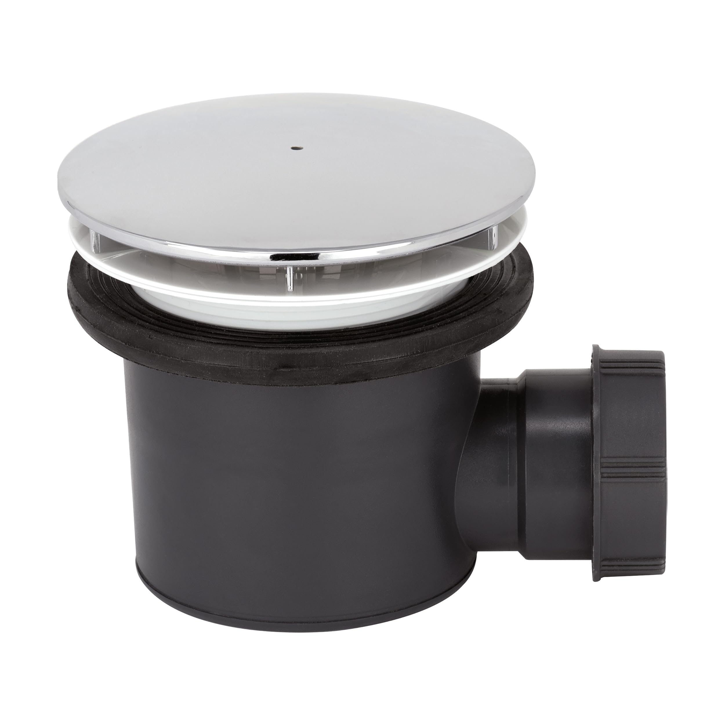 Wirquin 30120662 Tourbillon 90mm Shower Waste with ABS Chrome Dome, Grey