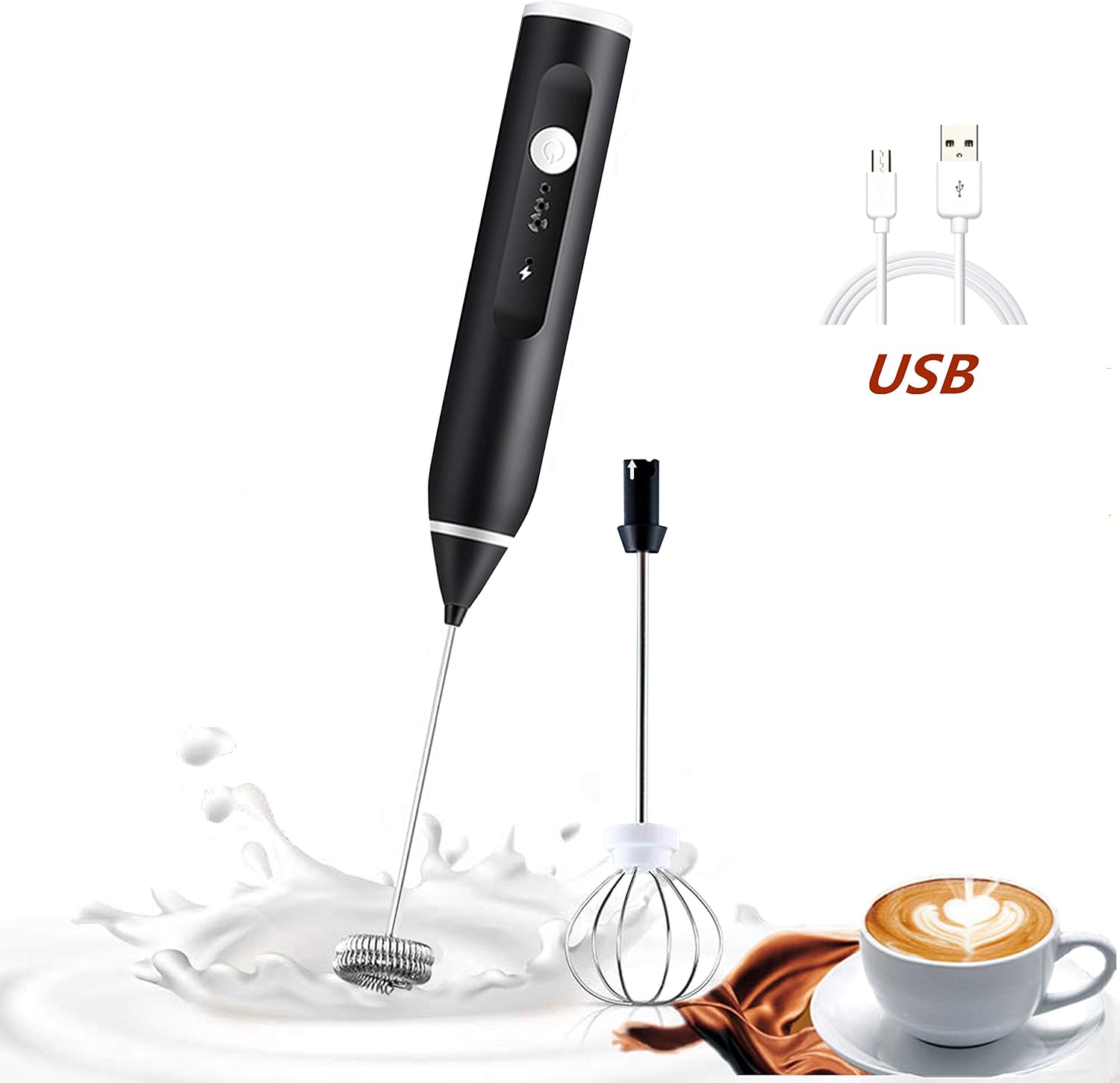 Milk Frother, Coffee Frother Electric Whisk, Handheld Milk Frothers USB