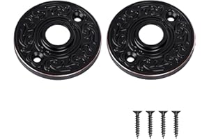 Newliplace 2 Pack Round Door Knob Rosette Plates for Trim Lock, Old Style Mortise Door Knob Backplate Replacement, Oil Rubbed
