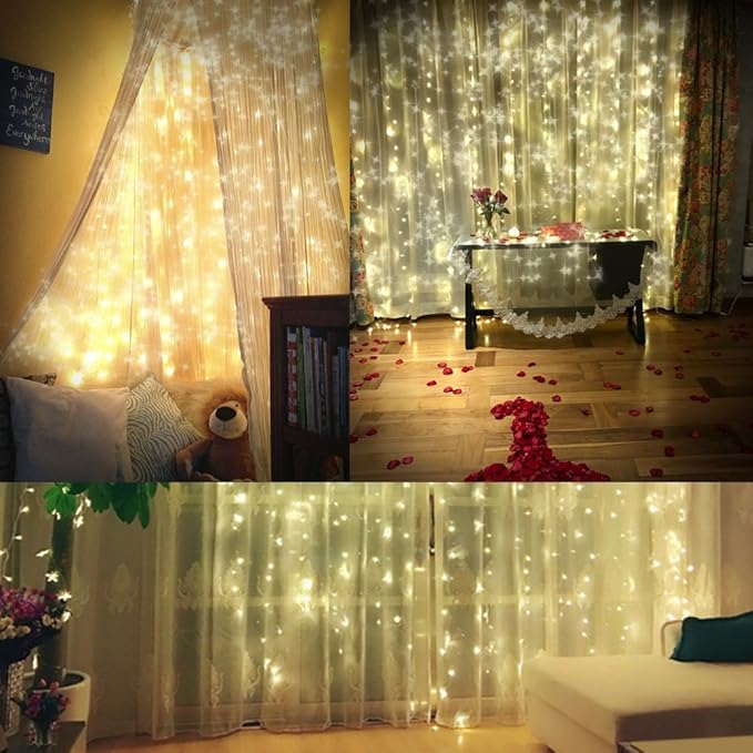 2m Window Curtain Lights Indoor Fairy String Light Battery