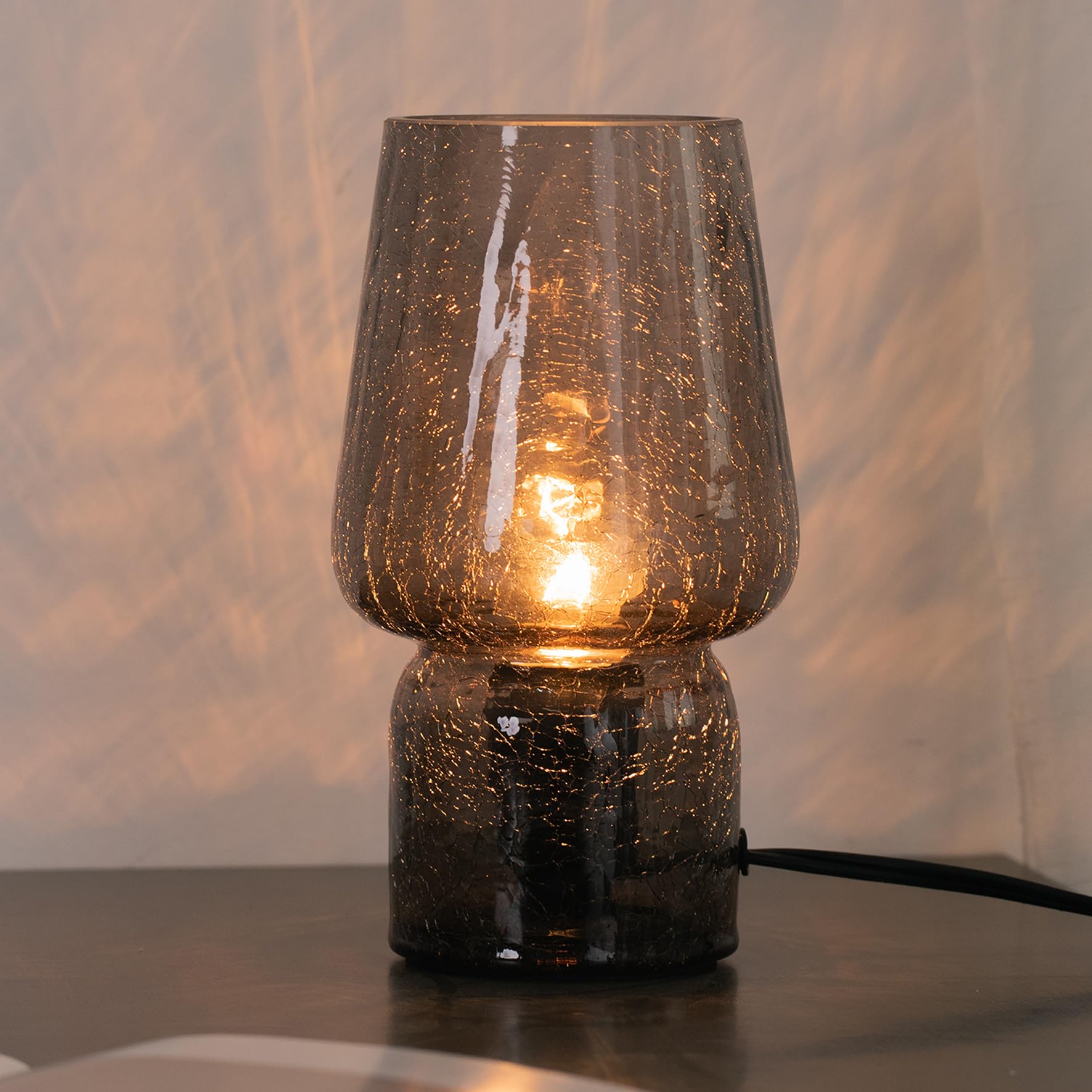 Photo 1 of SUREYOND Mushroom Lamp,Mother's Day Gifts,Small Table Lamp,Cute Nightstand Kitchen Mini Lamp,Glass Table Lamp,Suitable for Bedrooms, Kitchens, Living Rooms, Bedside, Girl Gifts(Black)