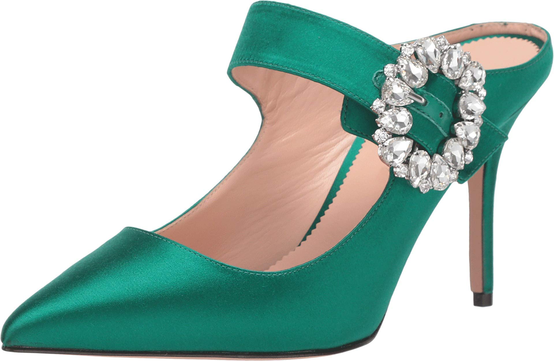 J.Crew Satin Jeweled Buckle Elsie Mule