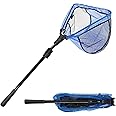 SANLIKE Fishing Net Folding Landing Net with Extra Long Telescoping Pole Handle, 37-98.4inch Rubber Coated Fishing Net for Easy Catch Release, Fish Net for Kids and Adults, 98.4"/ 71"/ 50.4"/ 43"/ 37"
