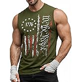 Heralady 4th of July Shirts Mens Muscle Tank Top 1776 Sleeveless Graphic Gym Workout American Flag Shirt