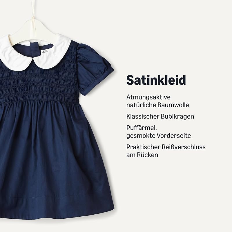 x Sofia Grainge Baby - Mädchen Mommy & Me Kleider aus Baumwollsatin, Marineblau, 6-9 Monate