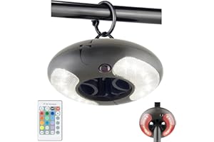 HONWELL Patio Umbrella Light, 18 LEDs 3xAA Battery Operated Umbrella Pole Light with RF Remote 80Ft Through Wall, 4 Modes, 12 Color Changing Outdoor Camping Light with Hanging Ring for Umbrellas,Tent