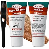 Keze Copper Antiseize Thread Lubricant Grease High Temp Anti-Seize Grease | Automotive Lubricant for Brake Pad Bolts and Nuts Spark Plug Rust and Corrosion Protection Heat Resistant, 1 Oz-2 Pack