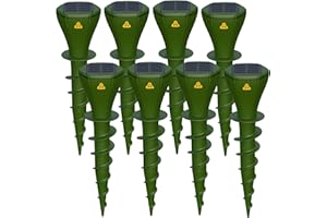 X-PEST Solar Powered Mole Repellent for Lawns Screw Gopher Repellent Quiet Outdoor Vibration Deterrent Get Rid of Snake Vole Racoon Armadillo and Other Burrowing Pests (8 Pack)