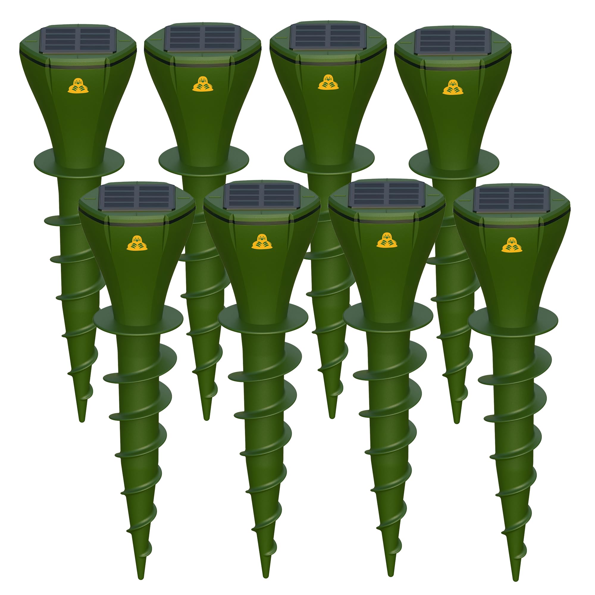Photo 1 of Solar Powered Mole Repellent for Lawns Screw Gopher Repellent Quiet Outdoor Vibration Deterrent Get Rid of Snake Vole Racoon Armadillo and Other Burrowing Pests (8 Pack)