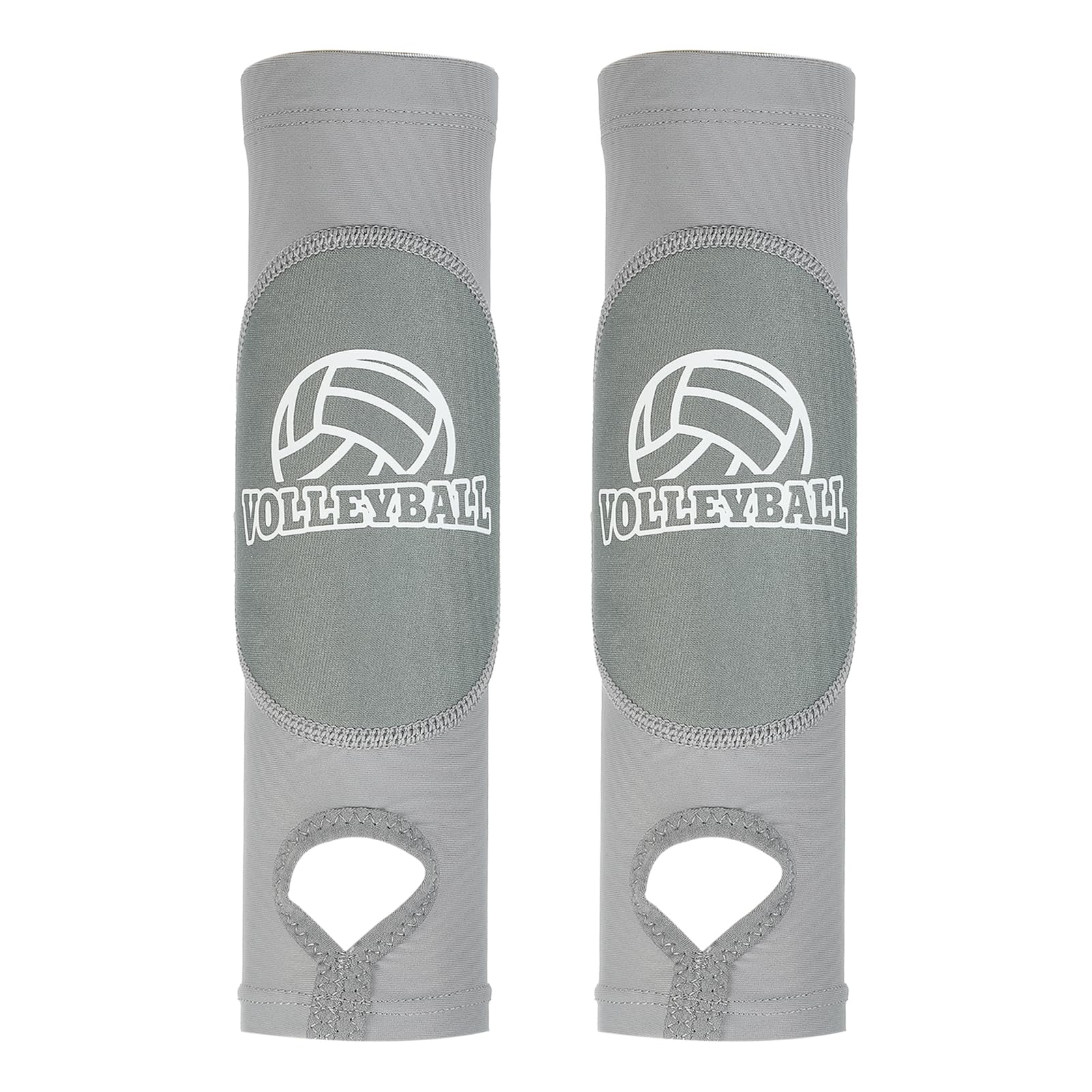 PATIKIL Volleyball Arm Sleeves, 1 Pair Passing Forearm Sleeve with Protection Pads Thumbhole Volleyball Arm Pads for Youth Teenagers Men Women, Grey