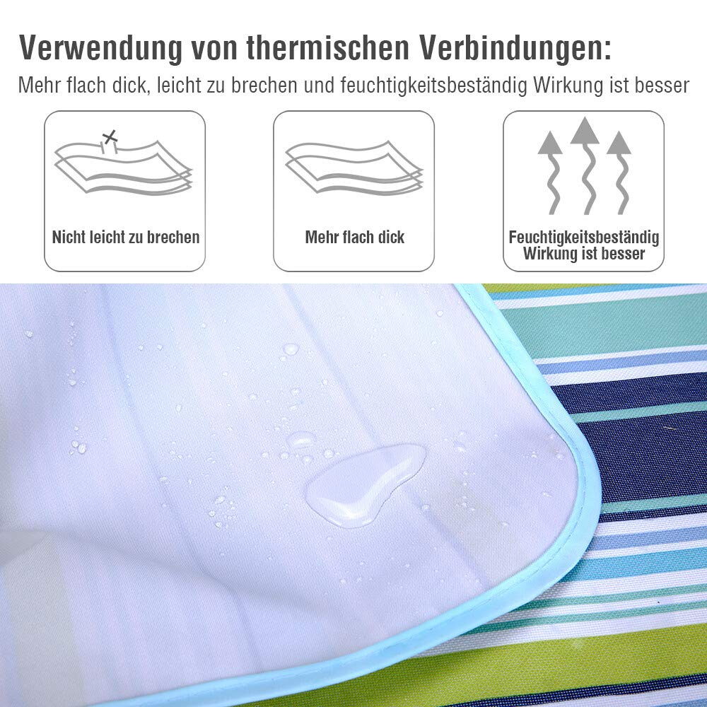 isYoung 200 x 145 cm XXL Picknickdecke Oxford Stoff wasserdicht mit Tragegriff Geeignet für Camping, Reisen und Strände (Blau)