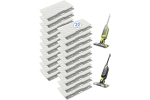Kodahome Replacement Mop Pads for Shark Vacmop VM252 VM250 QM250 VM200 VM190 Disposable Hard Floor Vacuum Mop Pad Refills (White 20 Count)